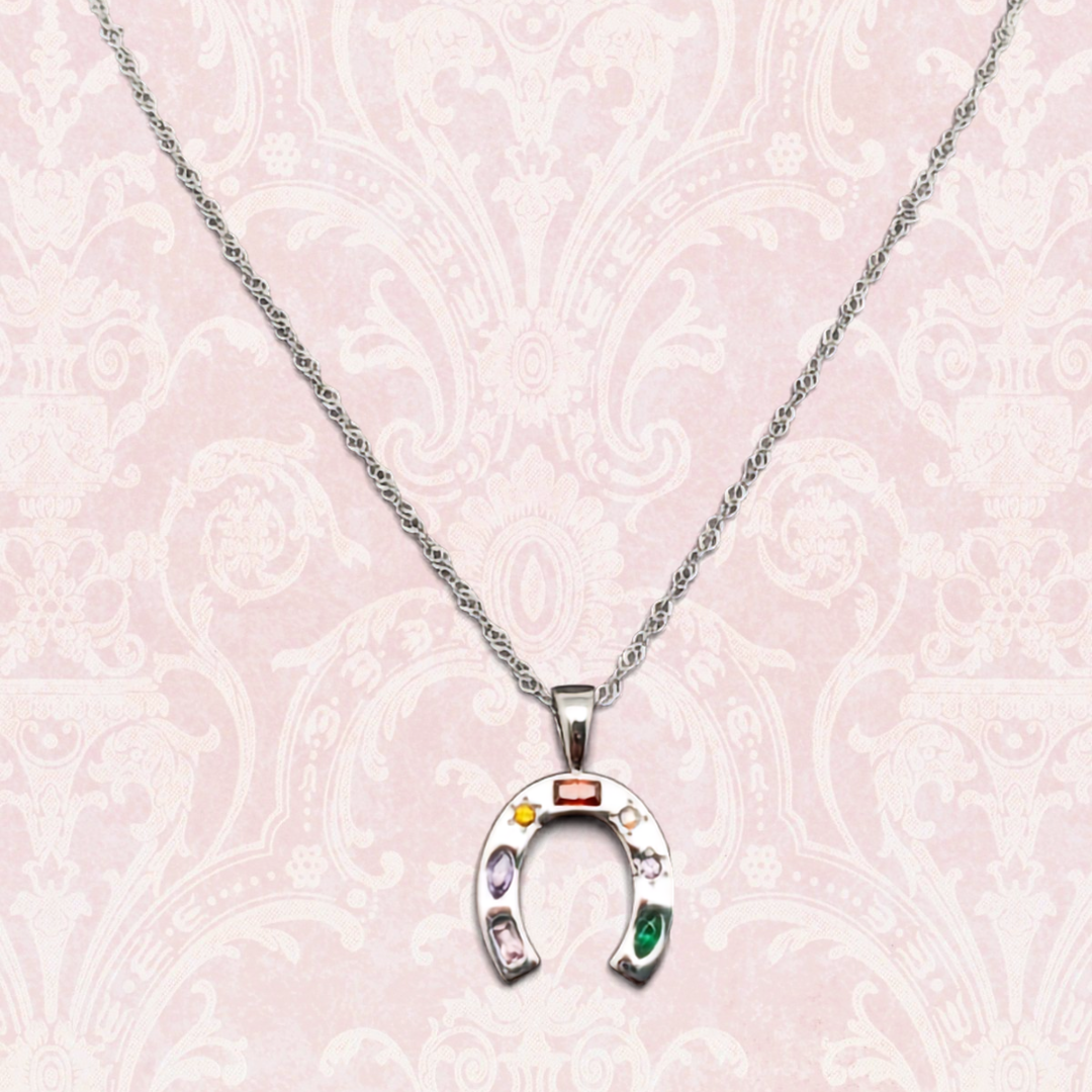 Horseshoe Charm Necklace Silver