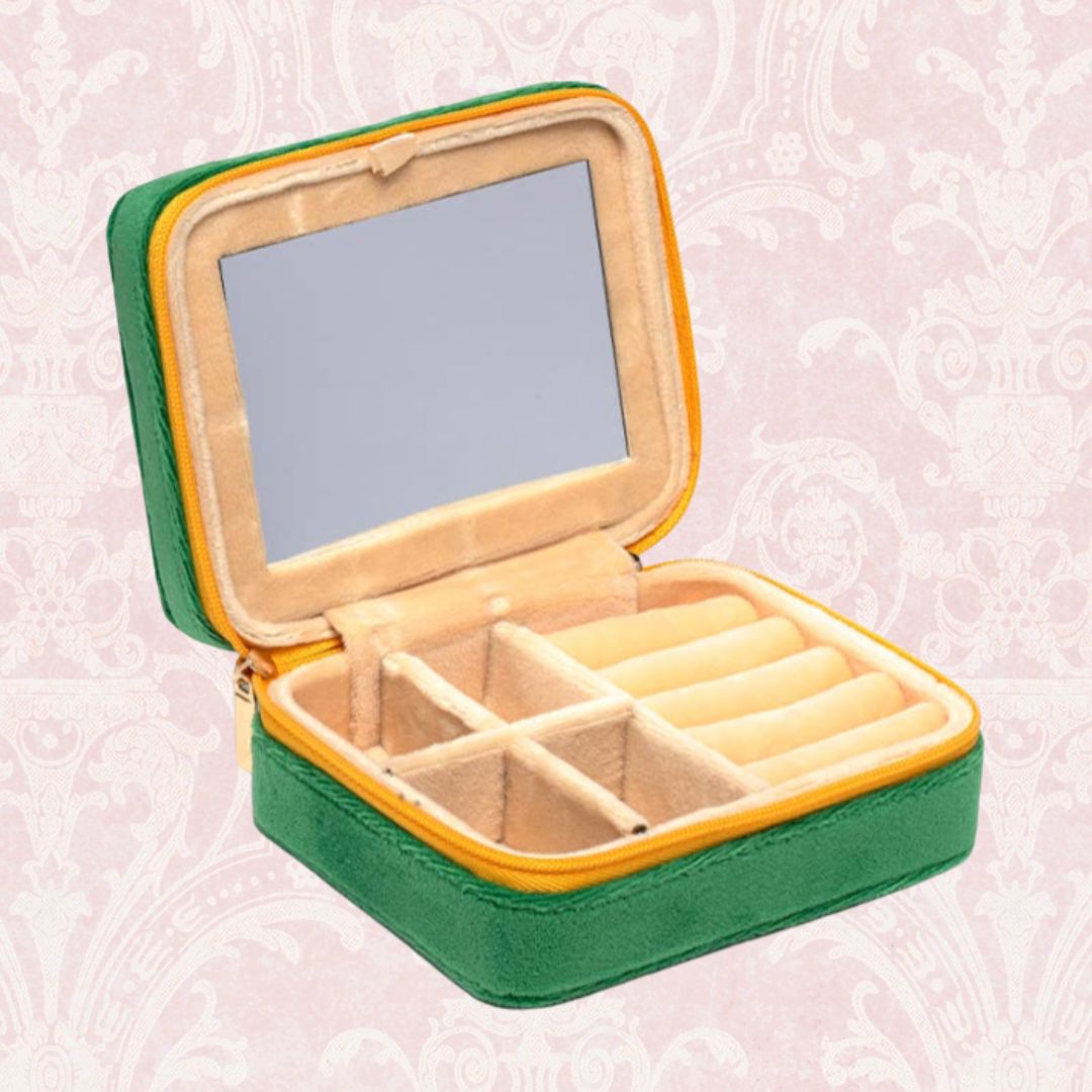 Press For Champagne Velvet Jewelry Zip Case