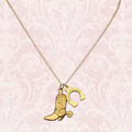 Western Boots & Horseshoe Necklace Gold