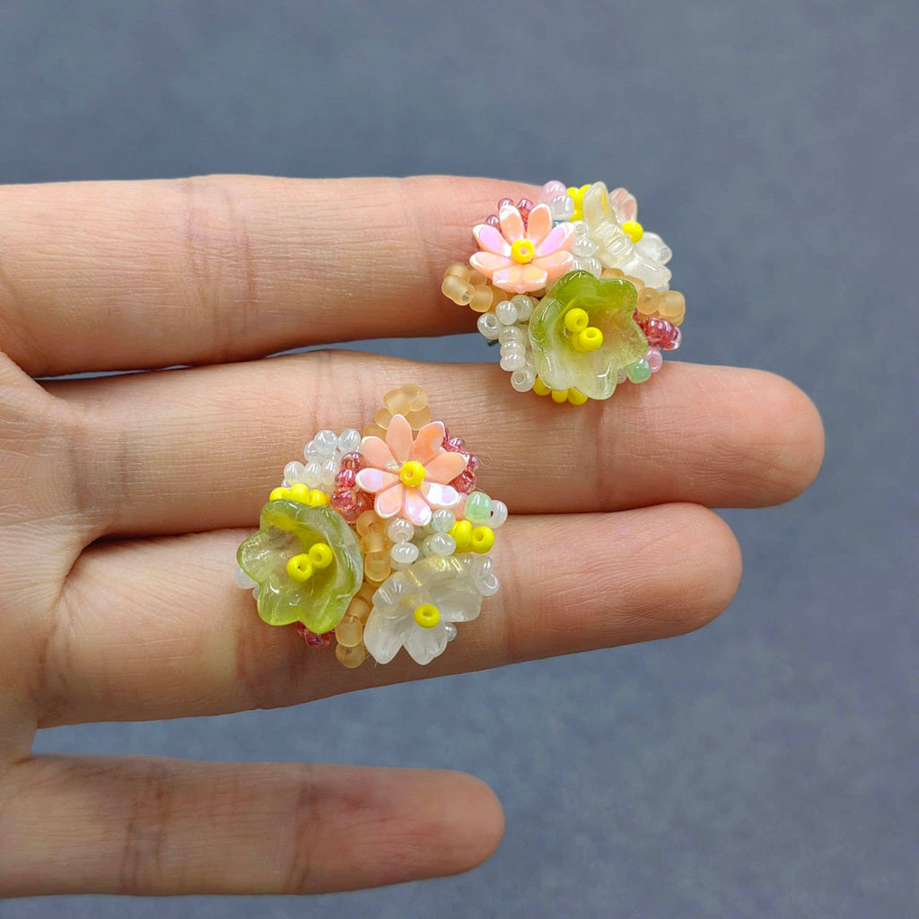 Colored Flower Earrings