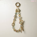 Vintage Crystal Beads Bow Keychain Bag Charm DP25C798: White