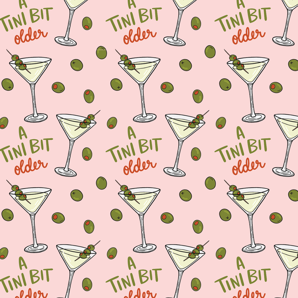 Dirty Olive Martini Birthday Wrapping Paper Roll
